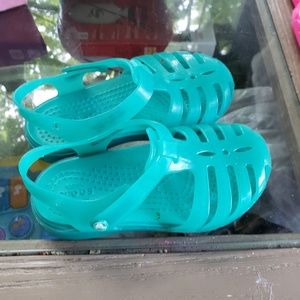 Blue jelly crocs